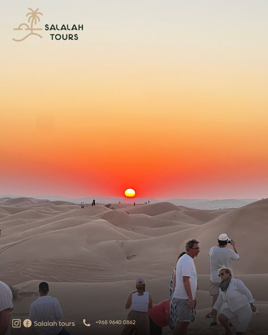Salalah desert sunset with guests